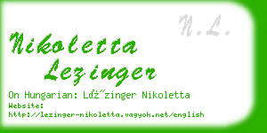 nikoletta lezinger business card